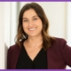 Marci Seney pictured smiling on a purple background with the CDMP and PCM certification seals on either side of her photo