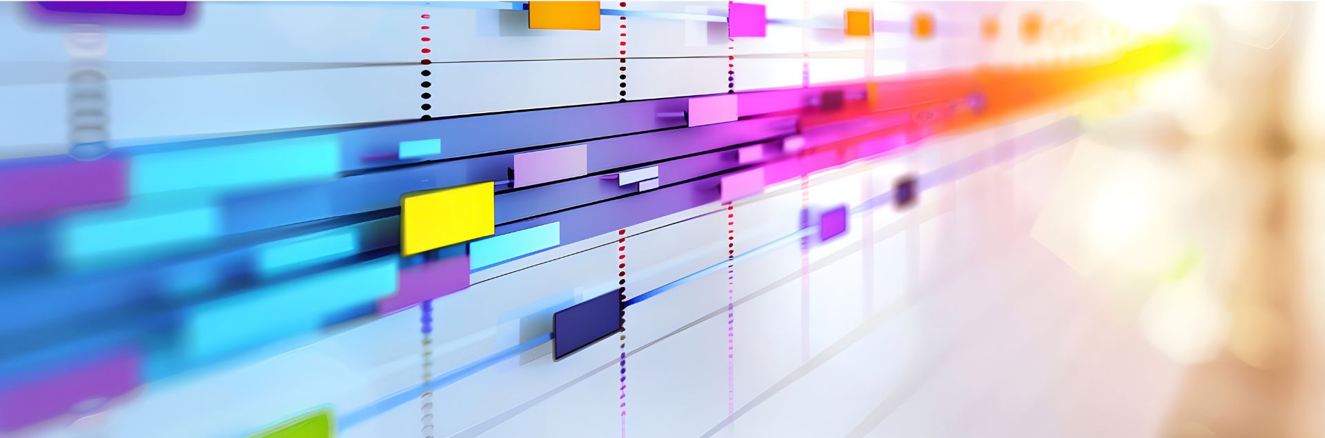 gantt chart with colorful markers